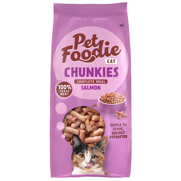PetFoodie Chunkies Lachs - BARF Alleinfutter für Katzen Q-Petfood