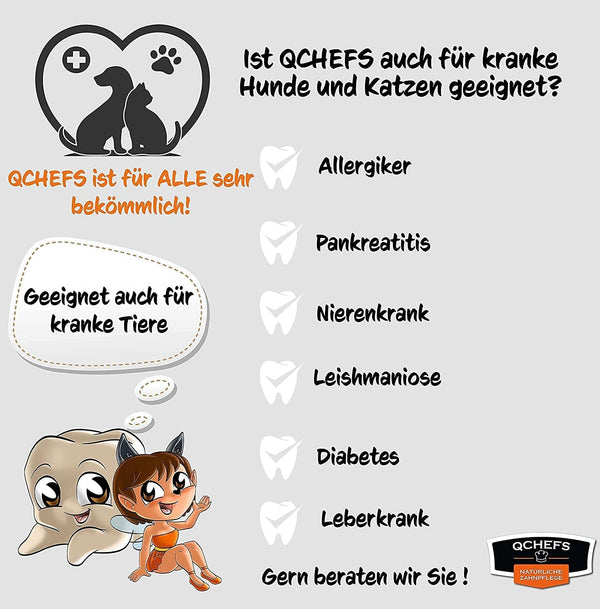 Qchefs - Zahnputzflocken Katze - BARFTIER - www.barftier.de