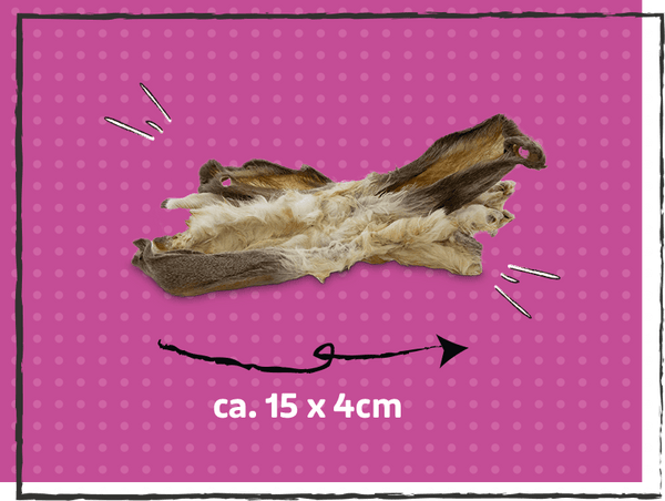 SnackOMIO - Feine Kaninchenohren mit Fell - BARFTIER - www.barftier.de