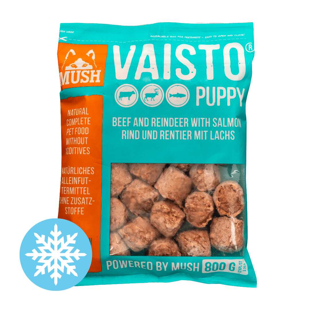 MUSH Vaisto Puppy, BARF-Alleinfutter für Welpen mit Rind, Rentier und Lachs